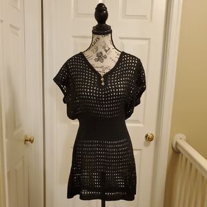 Black Knit Cover-Up Dress